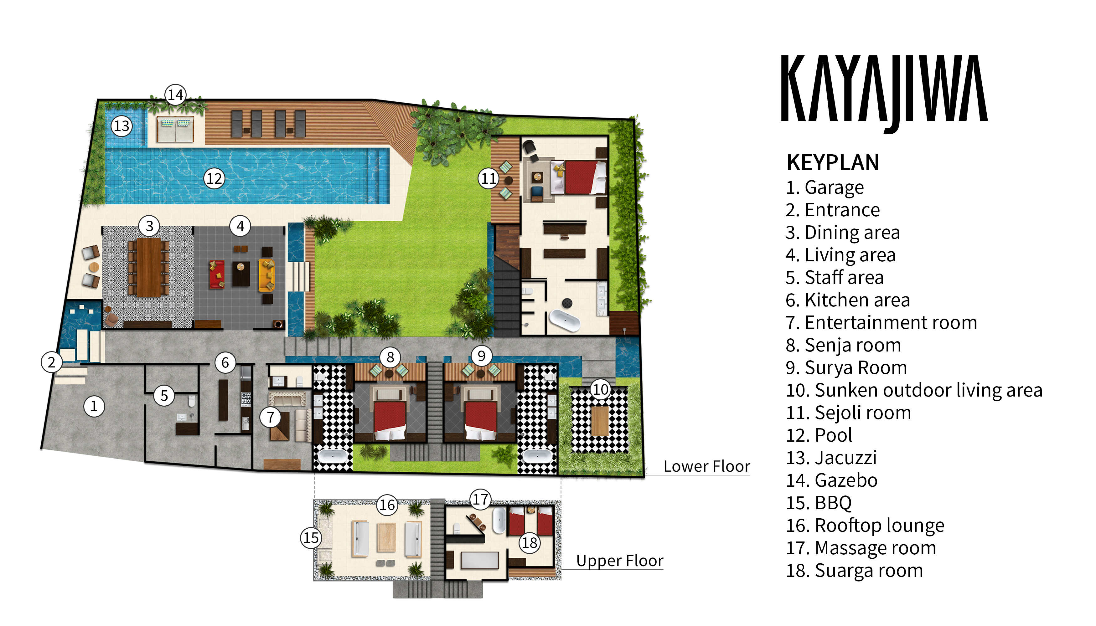 Villa Kayajiwa - Floorplan